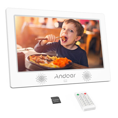 

Andoer 101 Inch Digital Photo Picture Frame 1024600 Resolution TFT-LED Screen Support CalendarClockAlarm ClockPhotoMusicVid