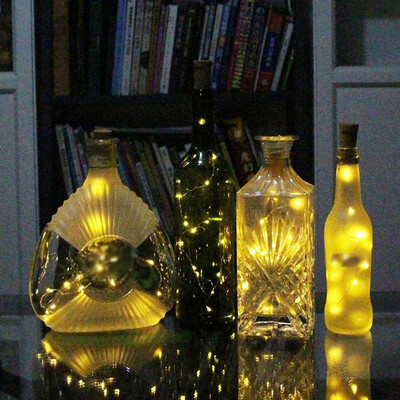 

Wine Bottle Cork Lights Sliver Wire String Lights Romantic for Wedding Festival Party Decor