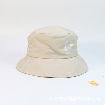 

New fisherman hat Korean version of the sun hat hundred sun hat letter tide flat top basin hat outdoor sun hat wholesale