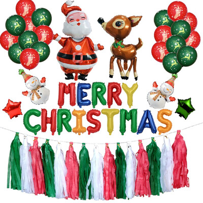 

Gobestart Merry Christmas Balloons Set Santa Claus Merry Christmas Party Decorations