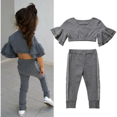 

New Fashion 2PCS Kids Baby Girls Tops Pants Leggings Autumn Outfits Set Clothes