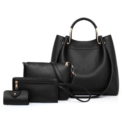 

Tailored Fashion Womens Trend Four-Piece Solid Color Leather Shoulder Bag Handbag