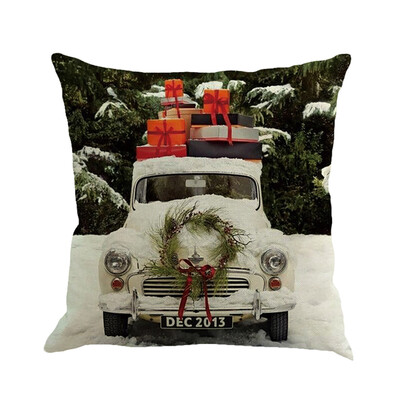 

〖Follure〗Christmas Cotton Linen Sofa Car Home Waist Cushion Cover Throw Pillow Case