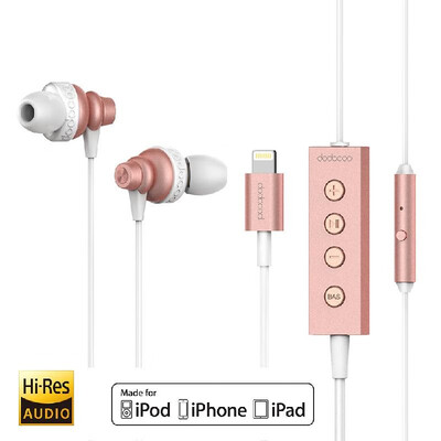 

dodocool MFi Certified Hi-Res In-ear Stereo Earphone with Lightning Connector Remote&Mic - 24 bit High-Resolution Audio