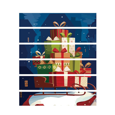

Toponeto Christmas 3D Simulation stair stickers Waterproof Wall Stickers DIY Home Decor