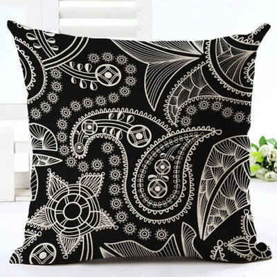 

Woven Linen Geometric Cushion Cover Sofa Car Home Decorative Throw Pillow Bohemia Paisley Style Cojines