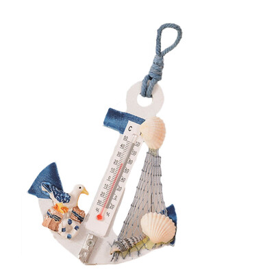 

Nautical Wall Decor Hanging Anchors with Thermometer As Decor