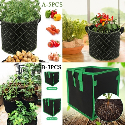 

35Pcs 710Gallon Soft-Sided Garden Grow Bags with Breathable Aeration Fabric Pots Container