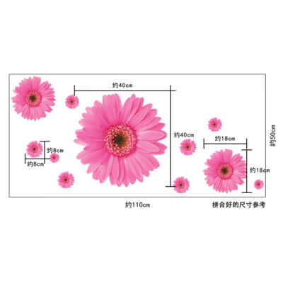 

3D Flower Wall Sticker Chrysanthemum Daisy Home Bedroom Yellow Flowers Decorative Wall Stickers