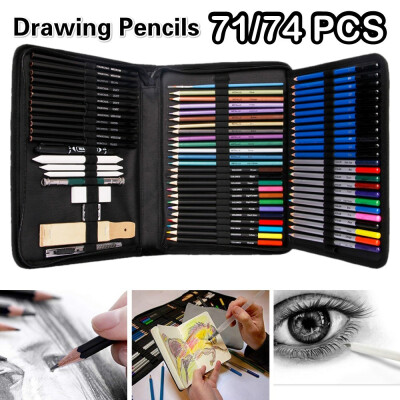 

7174pcs Drawing Colorful Pencils Set Charcoal Extender Paper Pen Pencils Cutter Sketch Tool for Learn Sketcher Gifts