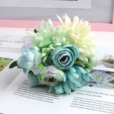 

Artificial Chrysanthemum Bouquet Flowers Romantic 5 Flower for Home Shop Decor Fake Flower Bouquet Simulation Chrysanthemum Gift
