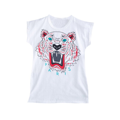 

Summer Baby Girls T-Shirt Round Collar Short Sleeve Printed Cotton Long Paragraph Cartoon Dress 2-7Y Cute Toddler Girl Dress