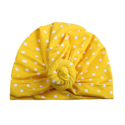 

Sweet Dot Baby Girl Hat with Bow Candy Color Baby Turban Cap for Girls Elastic Infant Accessories 1 PC