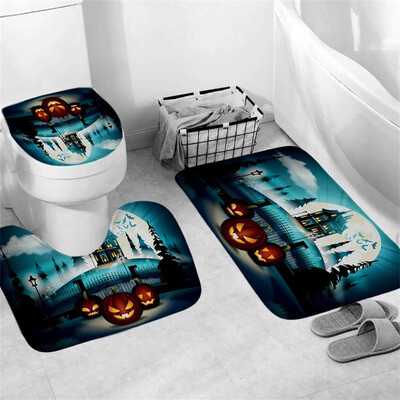 

〖Follure〗Halloween festival 3pcs Non-Slip Bath Mat Bathroom Kitchen Carpet Doormats Decor