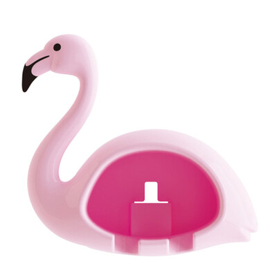 

Cartoon Flamingo Toothbrush Rack Free Punch Wall Mounted Toothbrush Storage Rack