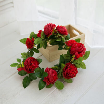 

Artificial Simulation Rose Western Peony Buds Core Vine Rose Wedding Home Garden Decor Soft Vine Ivy Garland Silk Fake Flower