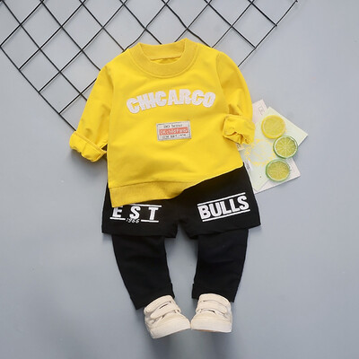 

0-7T Autumn Children Baby Boys Casual Long Sleeve Letter Print Blouse TopsPants Trouser Costume Set