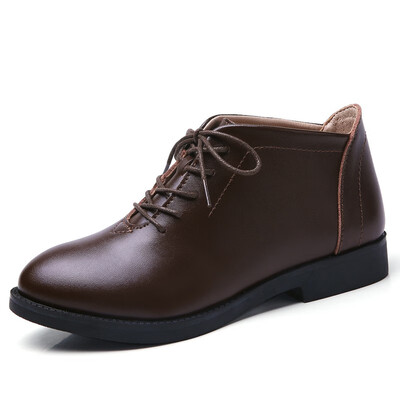 

Womens Shoes Casual Leather Walking Shoes Breathable Genuine Leather Boots Fashion Work Shoes Black Brown Black Can Add Cotton