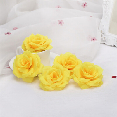 

5pcs Artificial Floral Silk Roses Heads Bulk Flowers 8cm For Wedding Party Prom Home DIY Decor For Mothers Day