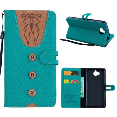 

MOONCASE Huawei Y6 2017 stitching embossed womens leather case - green