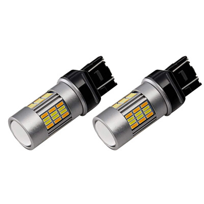 

2Pcs 7743 62SMD WhiteAmber Switchback LED Bulb White for Daytime Running LightParking Light Yellow for Turn Signal Lights