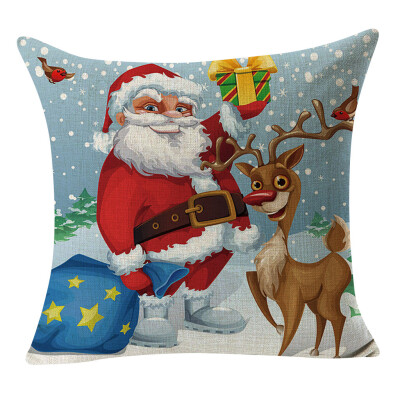 

Siaonvr Christmas Pillow Cover Linen Pillowcases Decorative Home Decoration 45x45cm