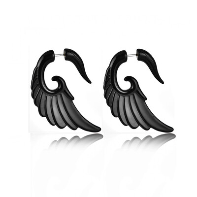 

1 Pair Fahion Black Acrylic Earring Twist Fake Ear Taper Gauges Faux Expanders Tunnel Plugs Trend Piercing Body Jewelry