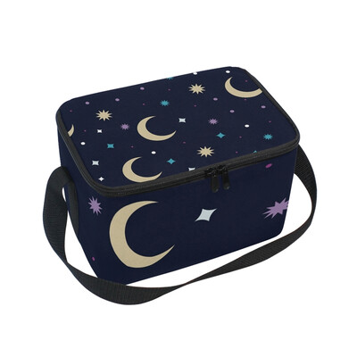 

ALAZA Insulated Lunch Box Moon Night Lunch Bag for Men Women Portable Tote Bag Cooler Bag