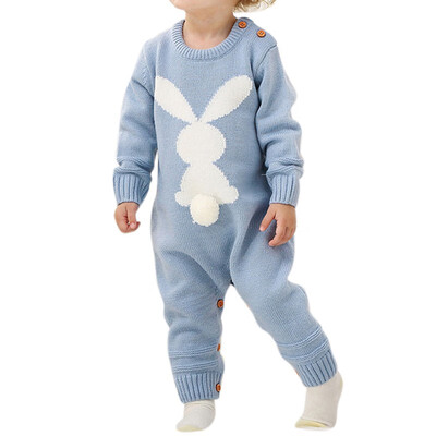 

Baby Rompers Sets Newborn Rabbit Baby Jumpsuit Overall Long Sleevele Baby Boys Clothes Autumn Knitted Girls Baby Casual Clothes