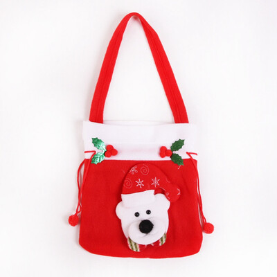 

2020 New Christmas Drawstring Candy Present Bag Xmas Gift Handbag Home Party Decoration