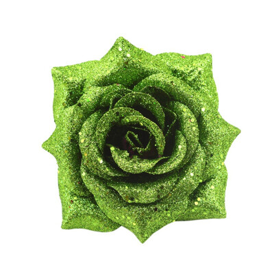 

3D Glittering Artificial Rose Flowers Head Fake Flowers Christmas Wedding Party Home Decorations