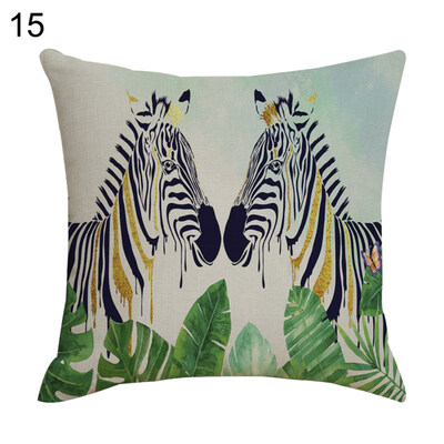 

Flamingo Zebra Leaf Pillow Case Cushion Cover Sofa Bed Car Cafe Office Decor