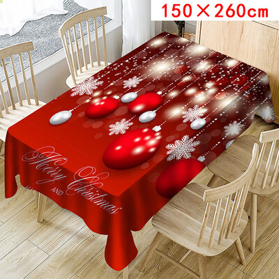 

Tailored Christmas Tablecloth Print Rectangle Table Cover Holiday Party Home Decor