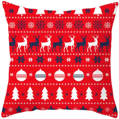 

Siaonvr 2020Merry Christmas Pillow Cases Cotton Linen Sofa Cushion Cover Home Decor