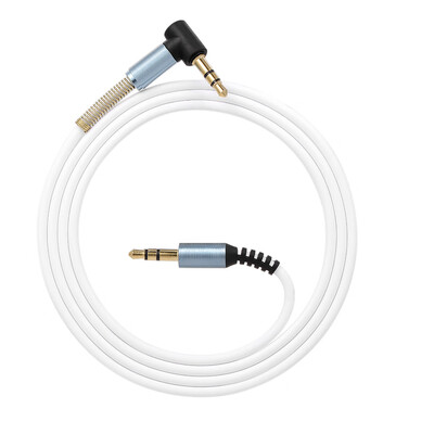 

35mm Audio Cable Jack Male to Male 90 Degree Right Angle Stereo Car Phone Laptop Auxiliary Audio Extension CableWhite