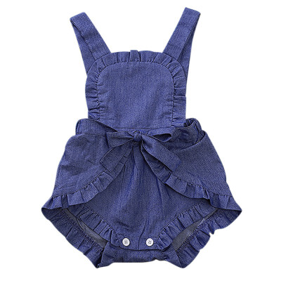 

Children Summer Cute Rompers Baby Girl Sleeveless Solid Color Bowknot Romper for Toddler Kids Jumpsuit Clothes