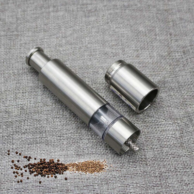 

1Pc Manual Salt Pepper Grinding Bottle Stainless Steel Push Type Mill Grinder