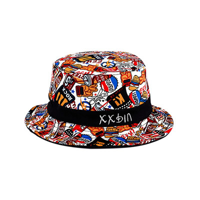 

Autumn Kids Baby Hats Double Sided Cartoon Print Bucket Casual Caps Reversible Sun Headwear for Boys Girls