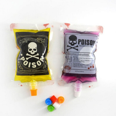 

Halloween Decoration 250ml Medical Blood Bag PVC Material Bag Party Decoration Reusable Blood Bag Halloween Vampire Pouch Props