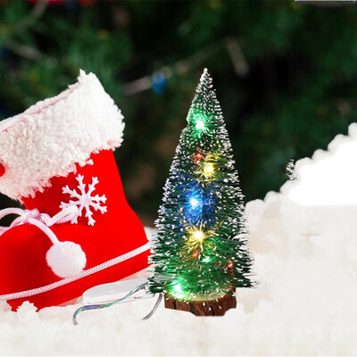 

Gobestart Christmas Decorations Desktop Decoration With LED Lights Mini Christmas Tree