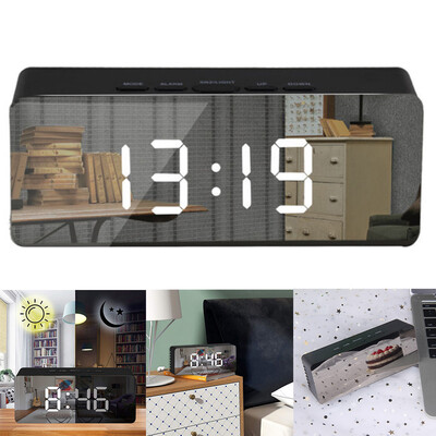

JPGIF Creative LED Digital Alarm Clock Night Light Thermometer Display Mirror Lamp Hot