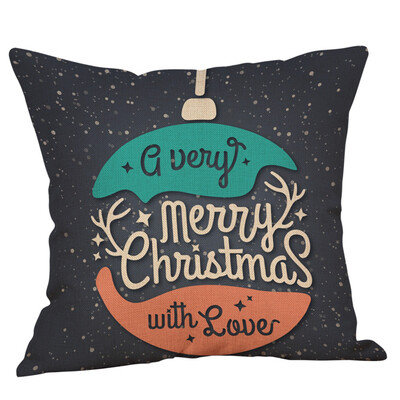 

Tailored Happy Christmas Pillow Cases Linen Sofa Cushion Cover Home Decor Pillow Case