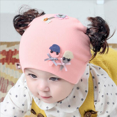

Cute hat Toddler Kids Baby Girl Cute Cartoon Wig Design Autumn Warm Hat Cap Headwear Accessories
