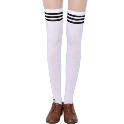 

Hot Thigh High Sexy Cotton Socks Womens Striped Over Knee Girl Lady Sock