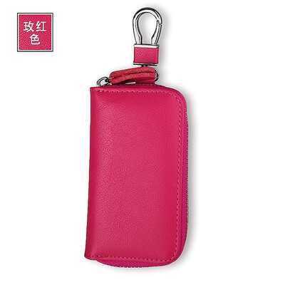 

Mens leather key bag zipper multi-functional car key bag womens business car key bag