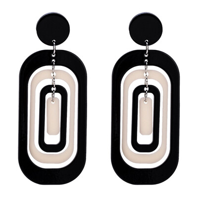 

personality epoxy Hollow for women Jewelry 2019 new fashion drop Earrings Vintage Double color out Dangle earrings