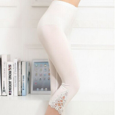 

New Arrival Ladies Leggings Hollow Out Diamond Women Summer Mid Calf Pants High Stretch Slim Solid Color Legging