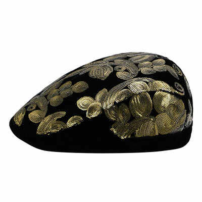 

Tailored Women Sequined Stitching Shining Outdoor Thick Plaid Warm Hat Cap Berets