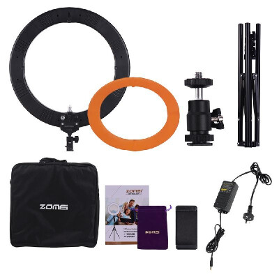 

ZOMEI 18 Inch 5500K Mono-color Dimmable Ring Video Light LED Fill Light CRI 90 with Orange Color Filter Mini Ball Head Phone Hold