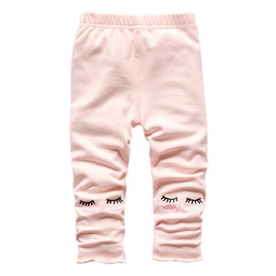 

Autumn Newborn Baby Girls Pants Elastic Waist Cartoon Eye Design Trousers Toddler Bottom Baby Girl Clothes Cotton Leggings